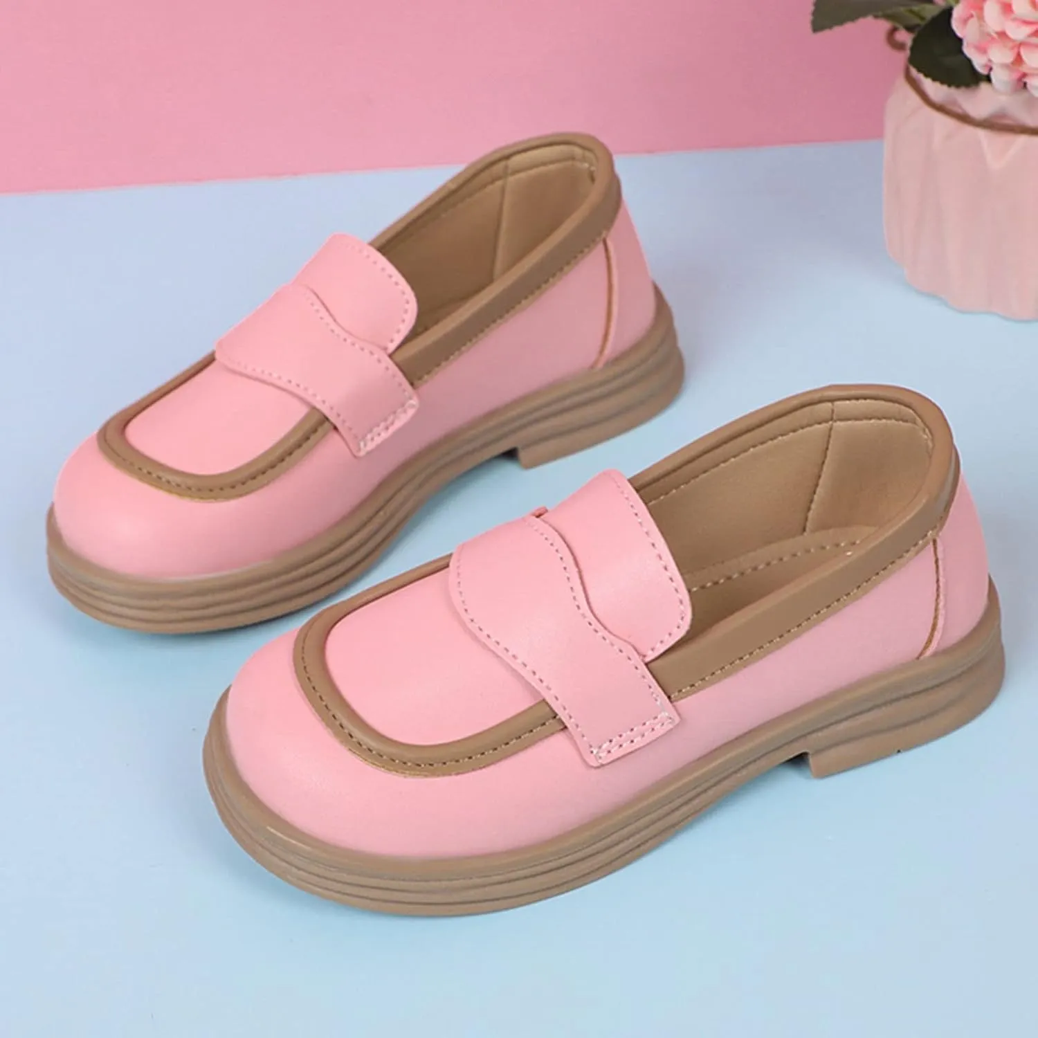 Dress Shoes for Girl Chunky Loafers Girls Platform Loafers School Uniform Slip On Shoes Toddler Girls Shoes