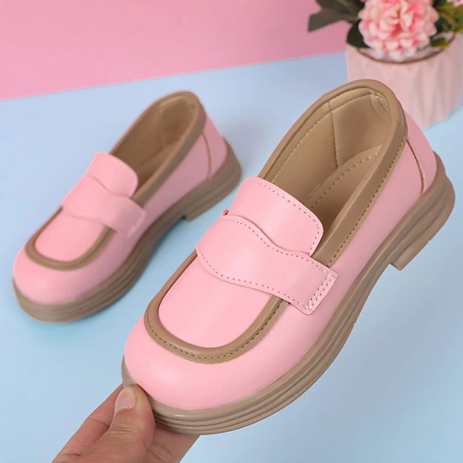 Dress Shoes for Girl Chunky Loafers Girls Platform Loafers School Uniform Slip On Shoes Toddler Girls Shoes