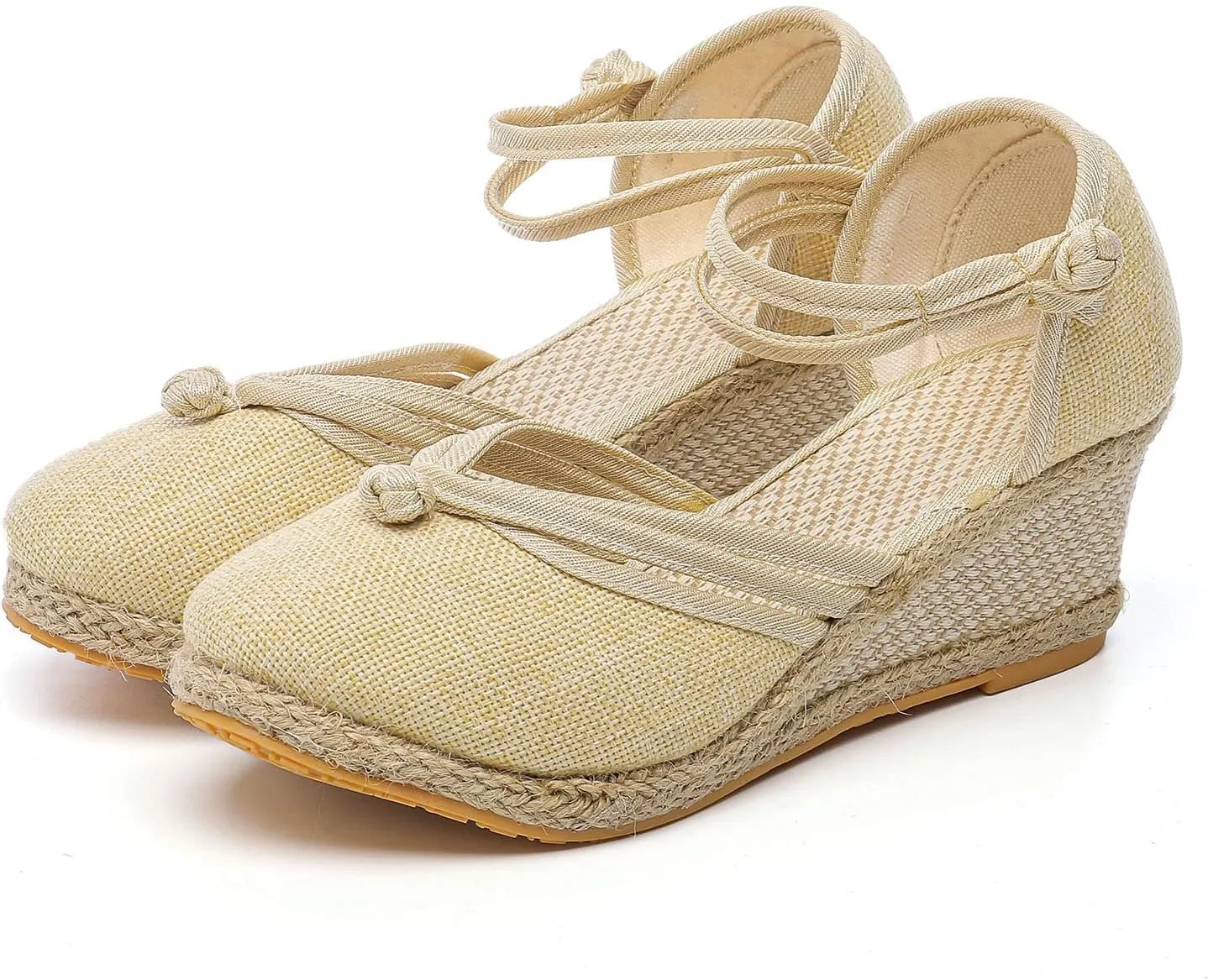 Eduavar Sandals Women Slip-On Comfort No-Slip Sole Closed Toe Wedge Shoes Comfort Cork Footbed Arch Support Platform Sandals
