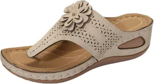 Eduavar Sandals Women Soft Cushion Footbed Arch Support Flip Flop Comfortable Casual Summer Beach Lightweight Thong Sandals