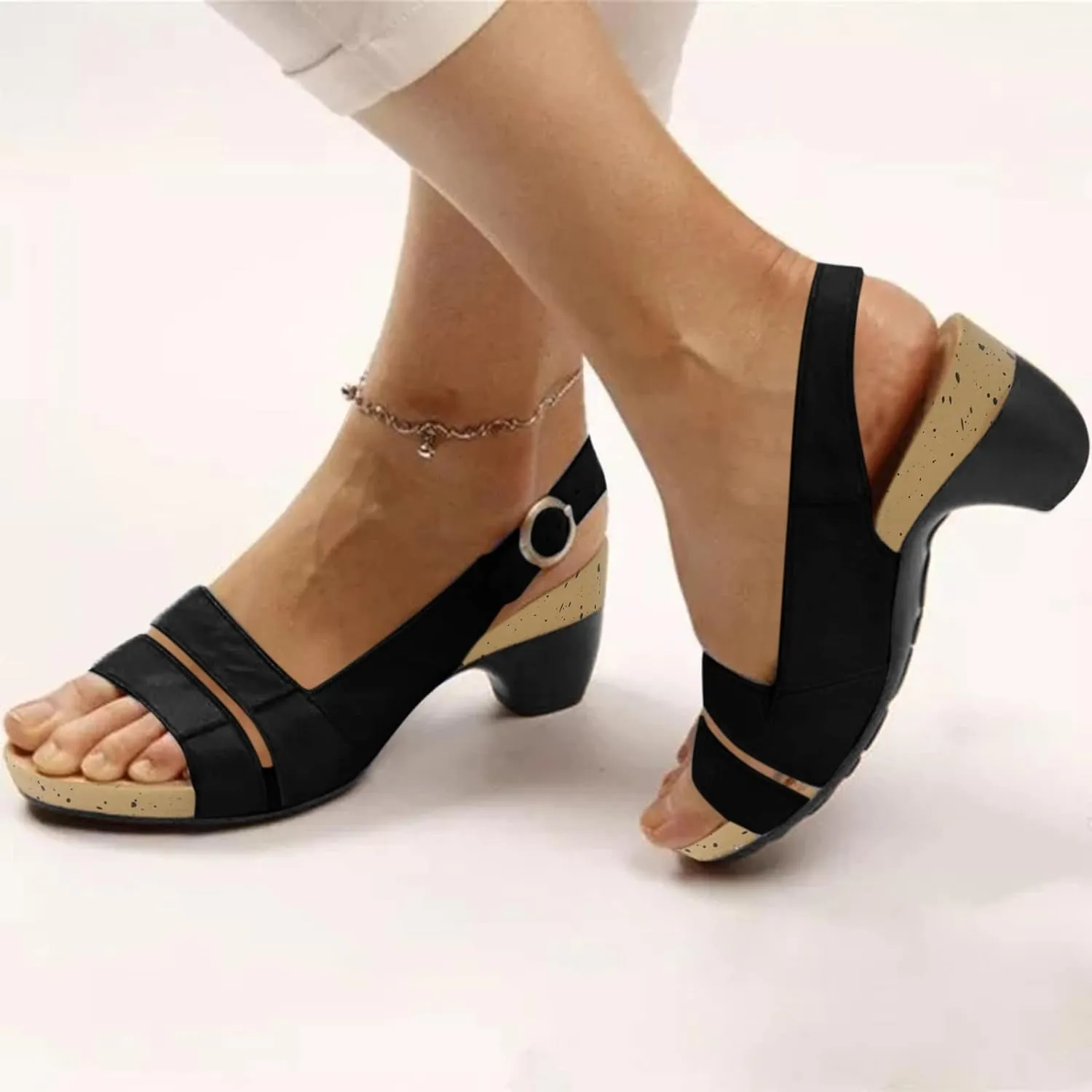 Eduavar Wedge Sandals for Women, Sandals Women Dressy Summer Beach Sandals Breathable Flip Flops Sandals Slippers
