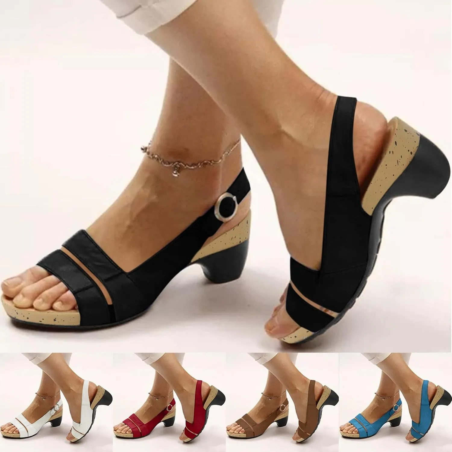 Eduavar Wedge Sandals for Women, Sandals Women Dressy Summer Beach Sandals Breathable Flip Flops Sandals Slippers