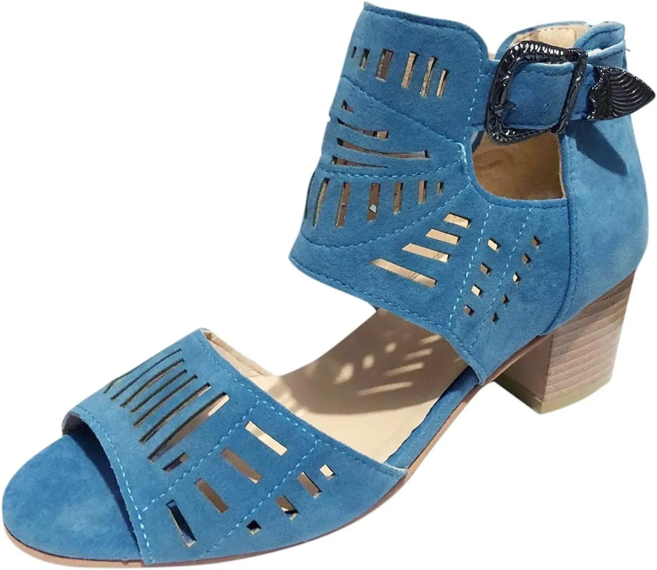 Eduavar Wedge Sandals for Women, Women Sandals Fashion 2023 Closed Toe Heel Sandals Lace Breathable Sandals Shoes
