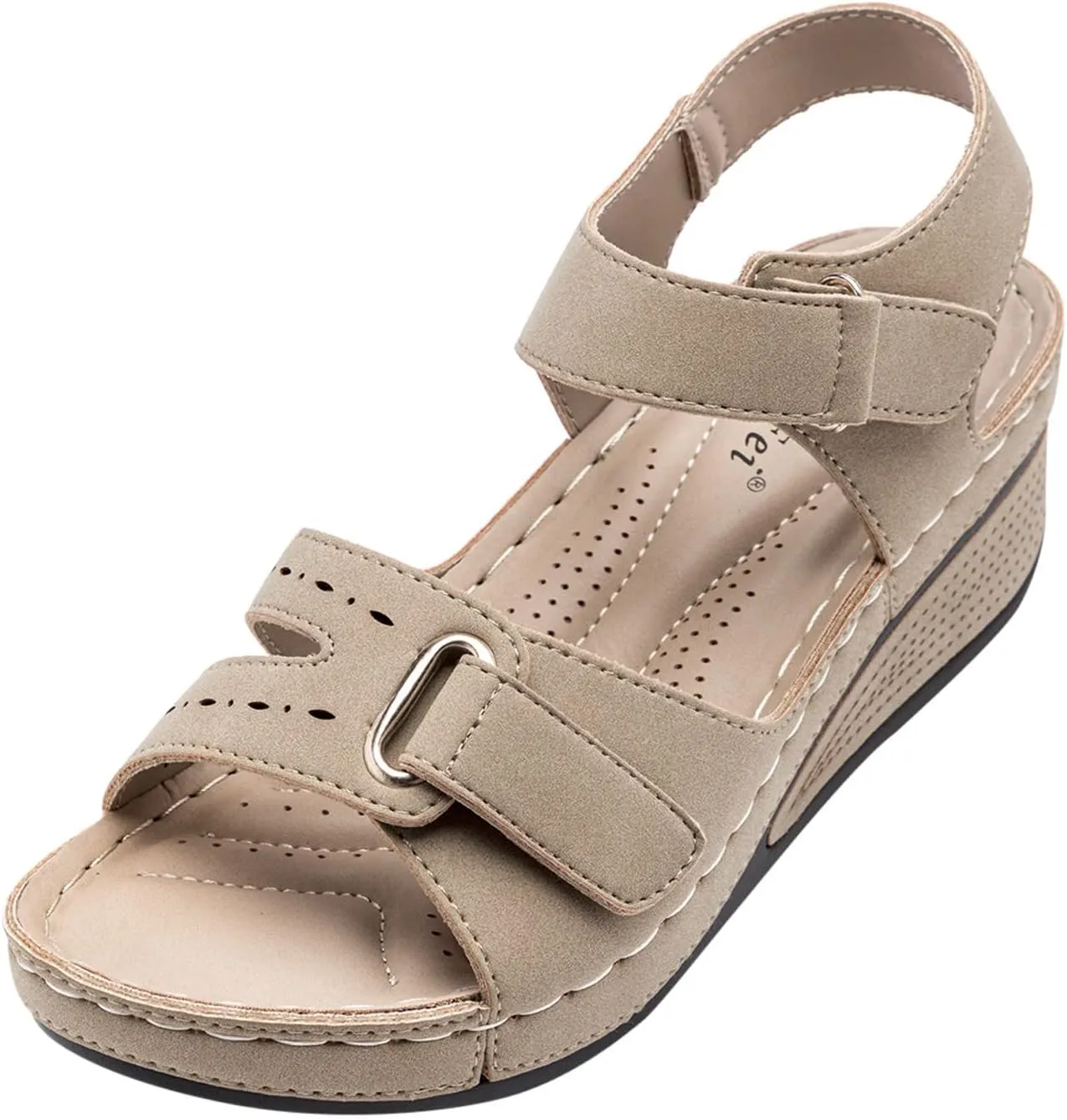 Eduavar Womens Sandals Dressy, Sandals for Women Casual Summer Close Toed Espadrille Wedge Platform Sandals Shoes