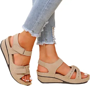 Eduavar Womens Sandals Dressy, Sandals for Women Casual Summer Close Toed Espadrille Wedge Platform Sandals Shoes