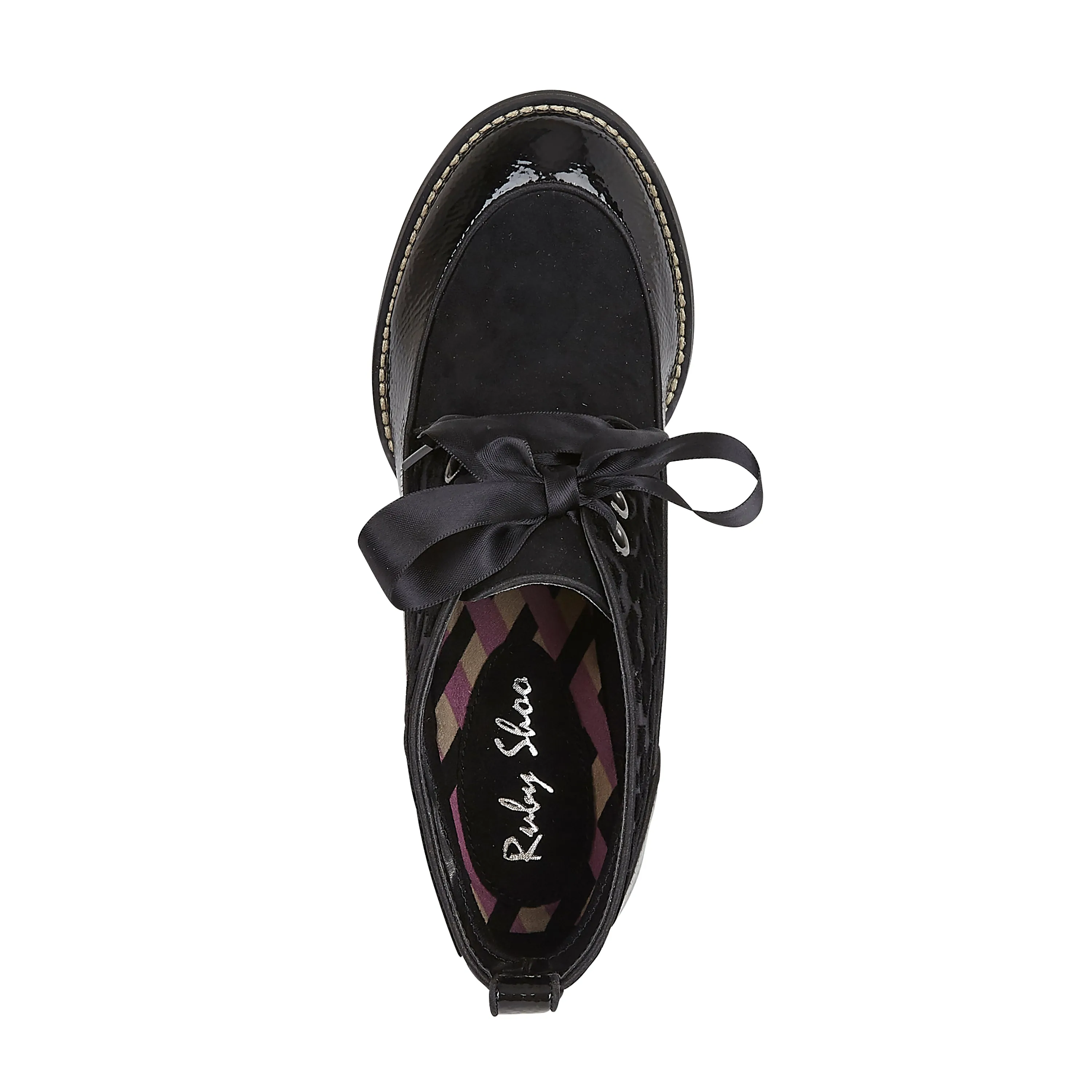 Emma Black Velvet Flexible Comfortable Mid Heel Boot by Ruby Shoo