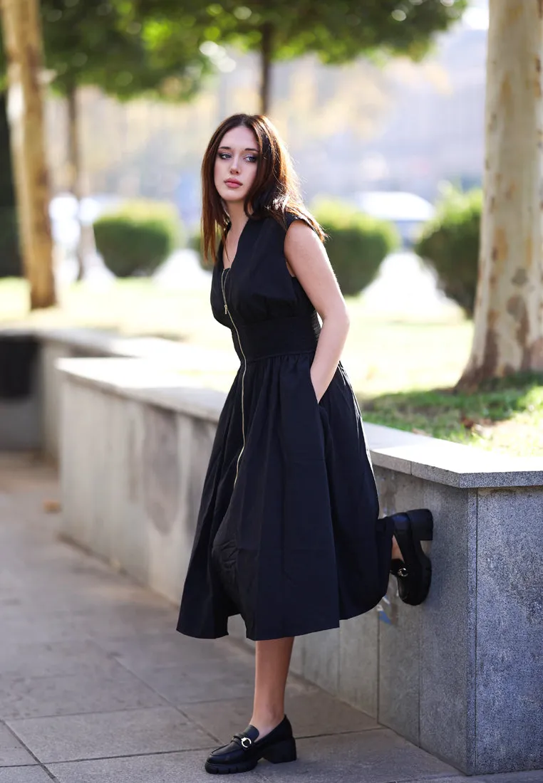 Evangeline chunky platform loafers in Black