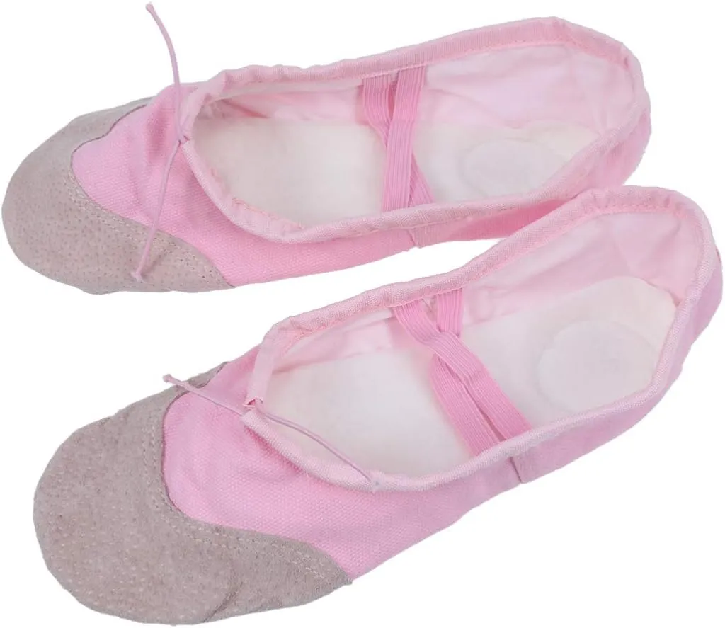 EXCEART Ballet Shoes Ballet Dancing Shoes Adult Flat Shoes Ballet Pointe Shoes Espadrilles Flats Leather Ballet Slipper Women Girls Flat Shoes Yoga Shoes Pink