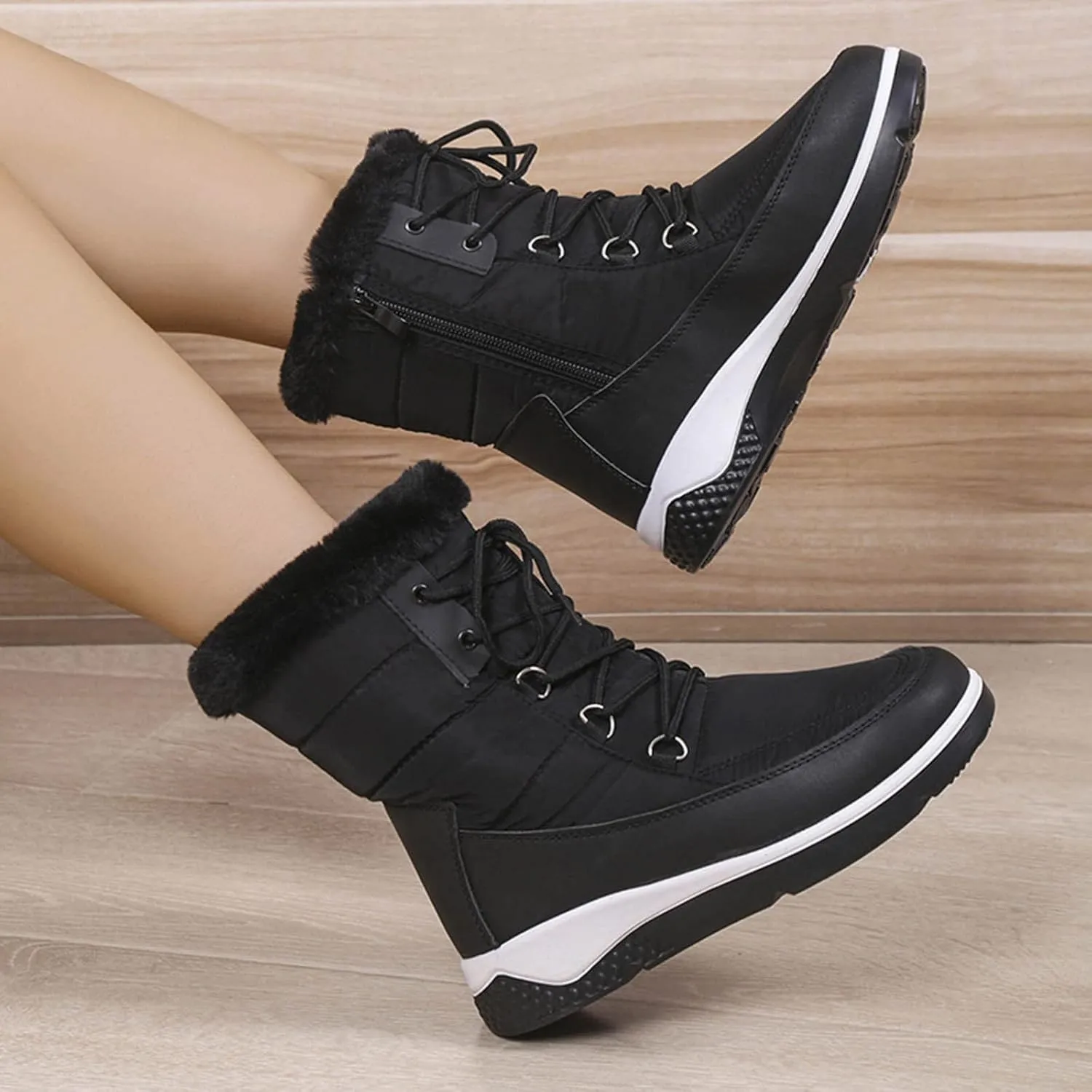 Extra Wide Width Snow Boots for Women Womens Lightweight Hiking Snow Boots Womens Boots for Winter Winter Womens Boots Ankle Botas Para Mujer De Trabajo Waterproof Al Tobillo