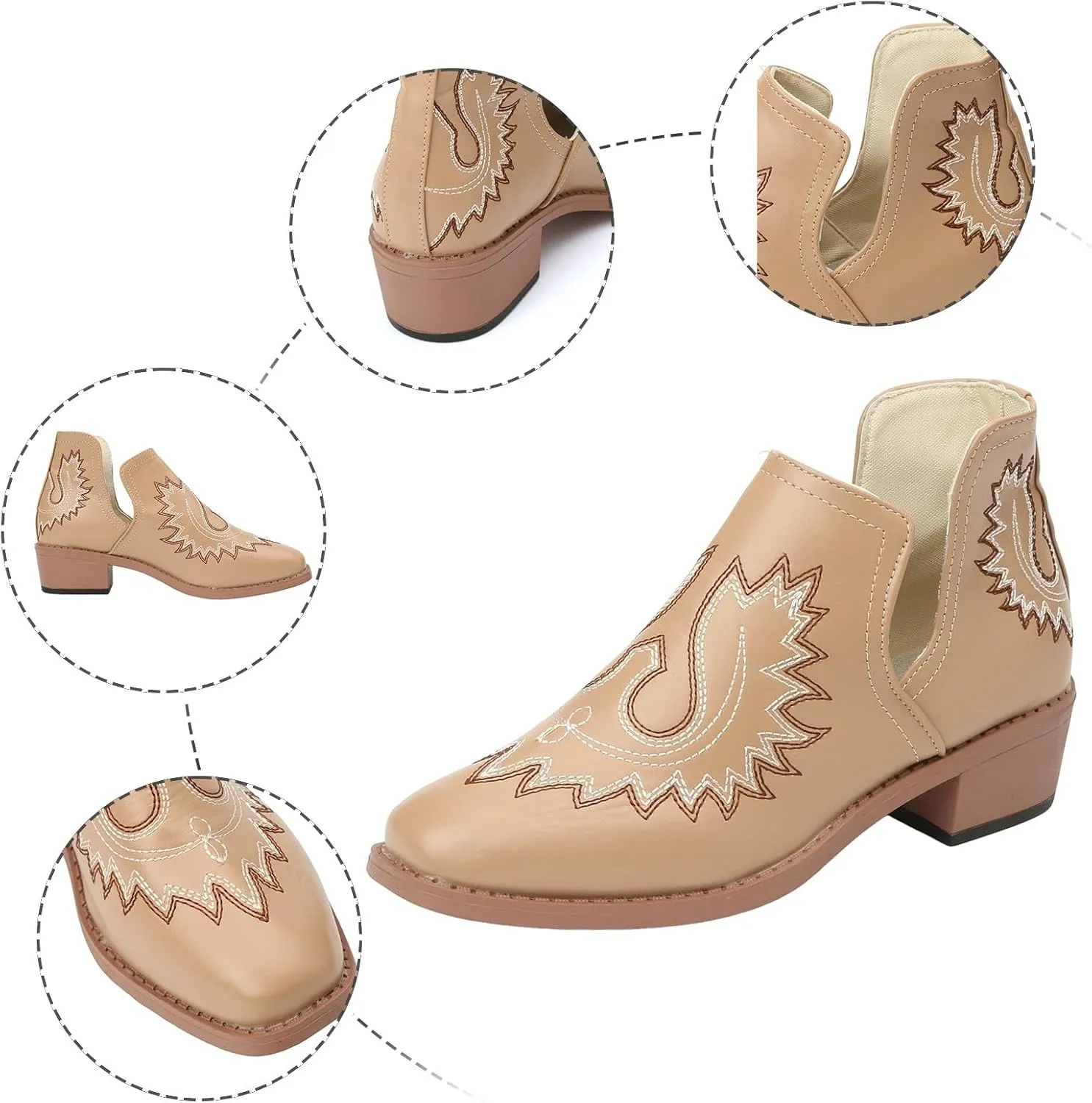 Fall Boots for Women 2024 Low Heel Comfortable Soft Sole Shoes Fashion Chunky Heel Western Fashion Short Booties