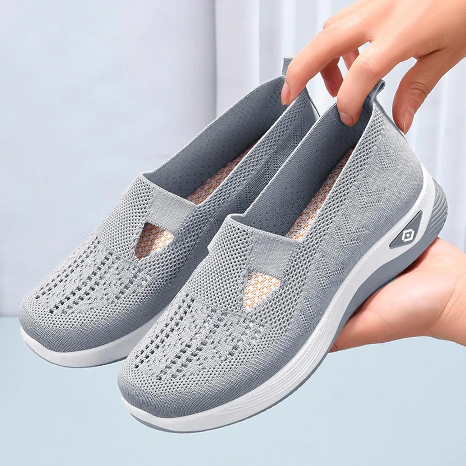 Fashion Summer Women Sports Shoes Flat Bottom Non Slip Mesh Hollow Upper Breathable Soft Slip On Casual Style Shoes for Men Wide