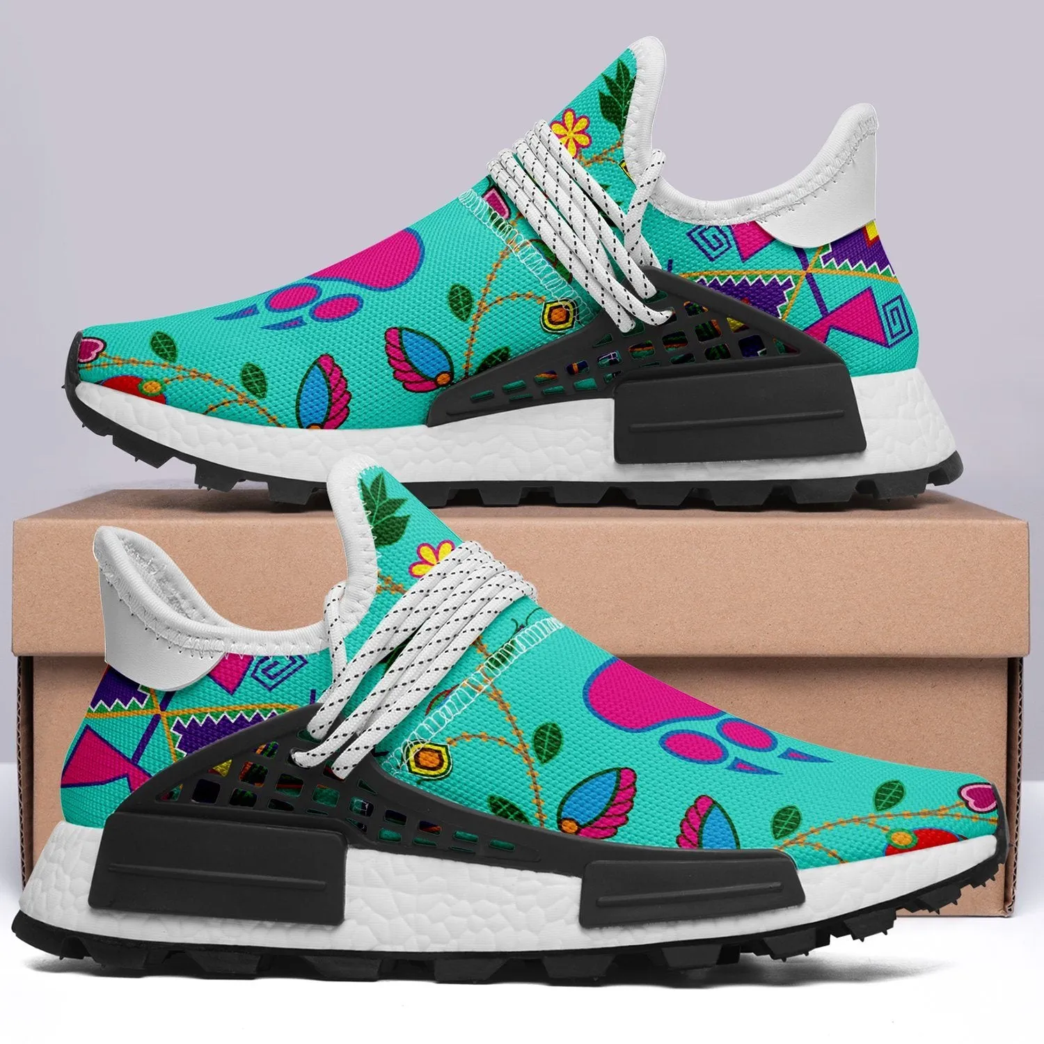 Geometric Floral Fall Sky Okaki Sneakers