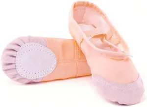 Girls Ballet Shoes Canvas Ballet Dance Slippers for Women Kids Children Classical Practice Split-Sole 5 Colors Adult Flat Dance(P-Fuse,32(19.5cm))