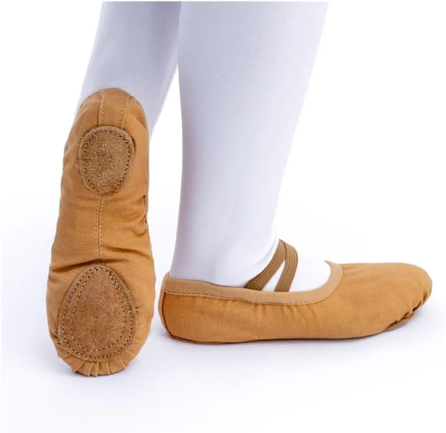 Girls Ballet Shoes Canvas Ballet Dance Slippers for Women Kids Children Classical Practice Split-Sole 5 Colors Adult Flat Dance(P-Fuse,32(19.5cm))