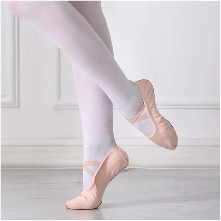 Girls Ballet Shoes Canvas Ballet Dance Slippers for Women Kids Children Classical Practice Split-Sole 5 Colors Adult Flat Dance(P-Fuse,32(19.5cm))