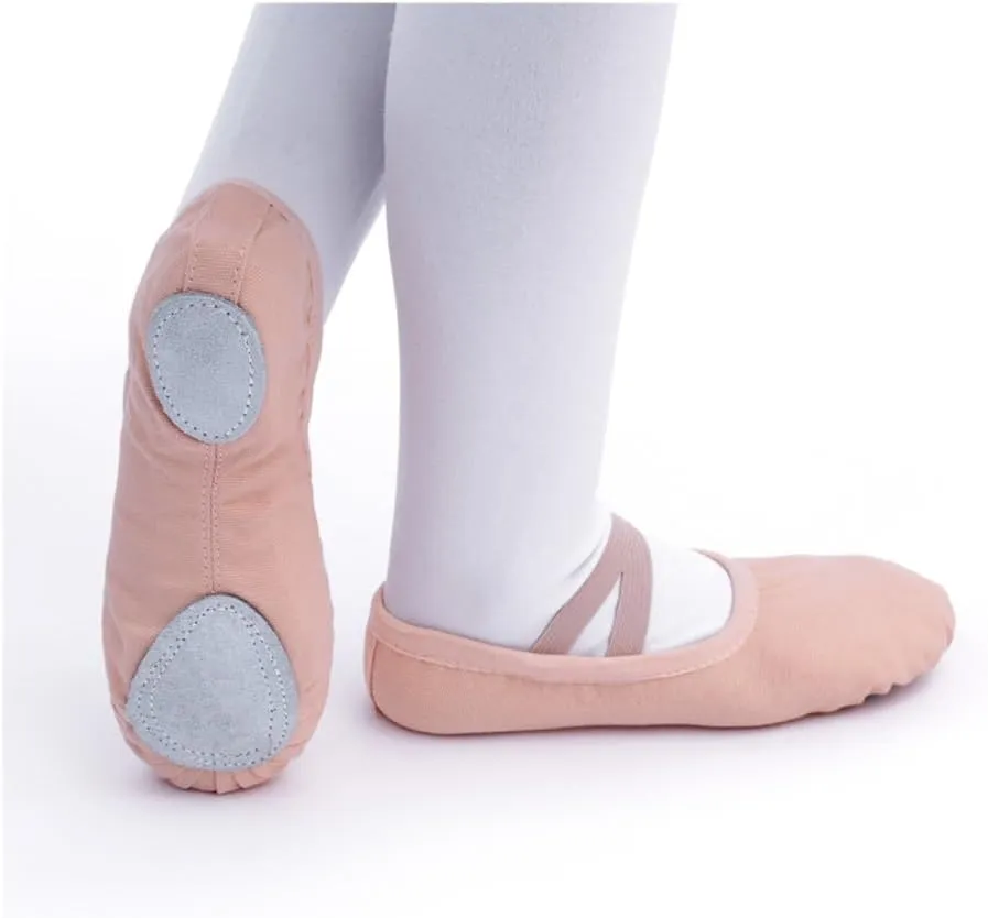 Girls Ballet Shoes Canvas Ballet Dance Slippers for Women Kids Children Classical Practice Split-Sole 5 Colors Adult Flat Dance(P-Fuse,32(19.5cm))