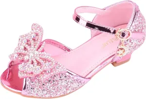 Girls High Heels Dress Flat Child Flower Glitter Princess Sandals For Party Wedding Open Toe Mary Jane Shoes?