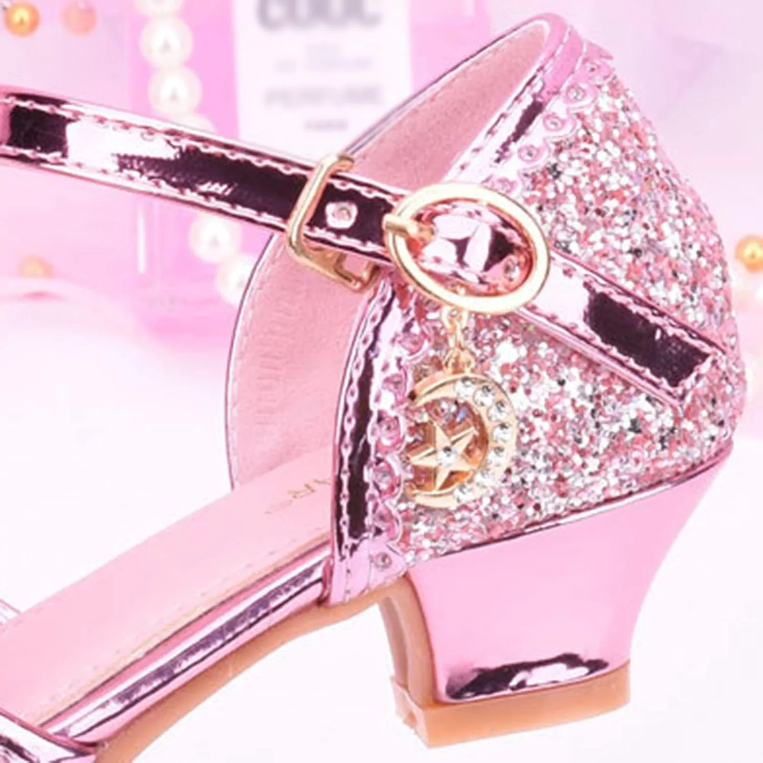 Girls High Heels Dress Flat Child Flower Glitter Princess Sandals For Party Wedding Open Toe Mary Jane Shoes?