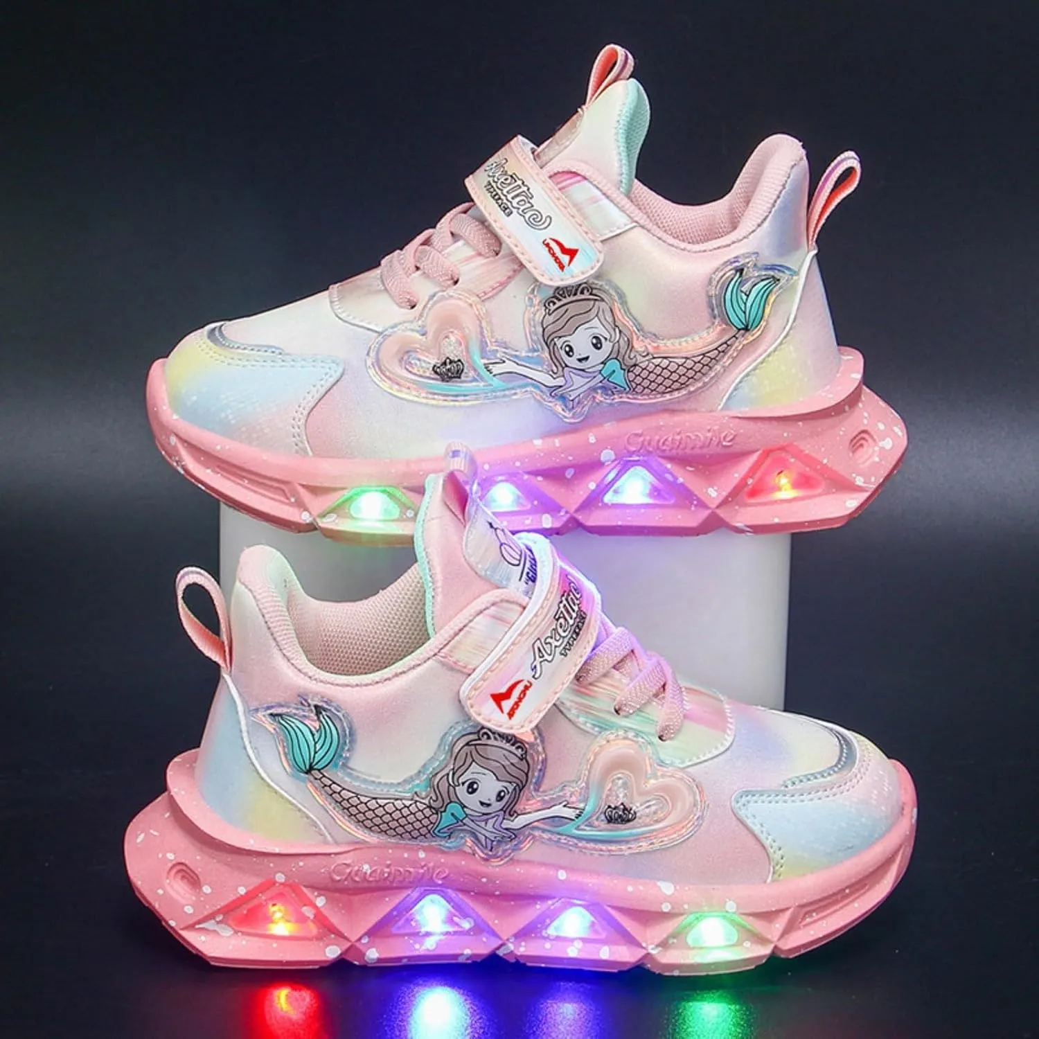 Girls Sneakers, Fashion Athletic Running Sports Sneakers, Kids Cute Princess Lace Up Walking Shoes