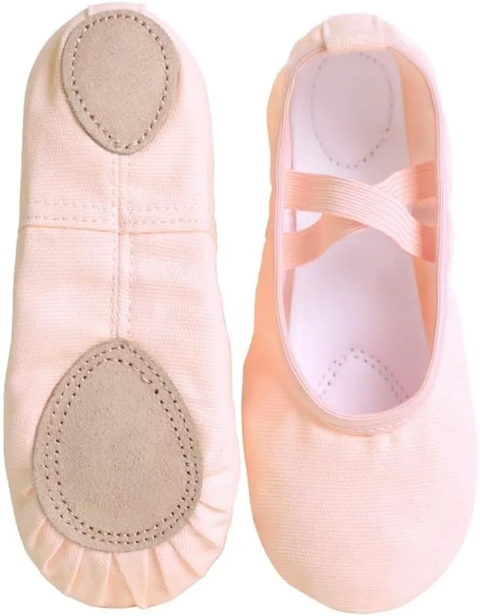 Girls Women Ballet Slippers Ballet Dance Shoes Adult Gymnastics Training Shoes Canvas Soft Sole Ballet Shoes(White,30)