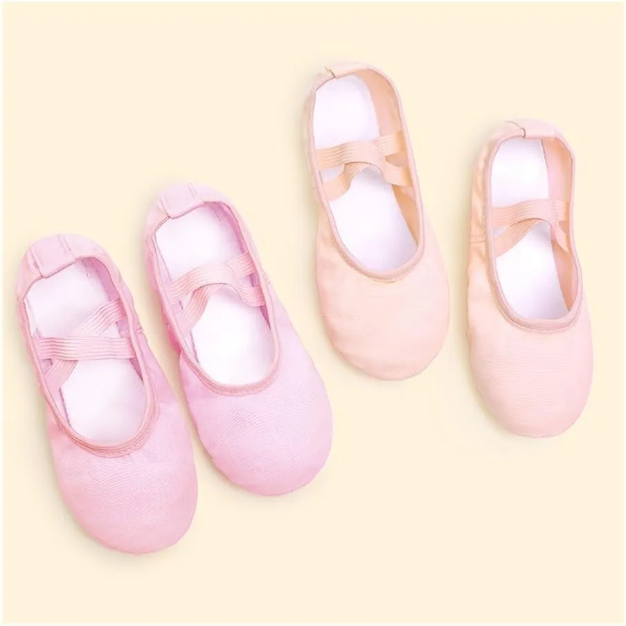 Girls Women Ballet Slippers Ballet Dance Shoes Adult Gymnastics Training Shoes Canvas Soft Sole Ballet Shoes(White,30)