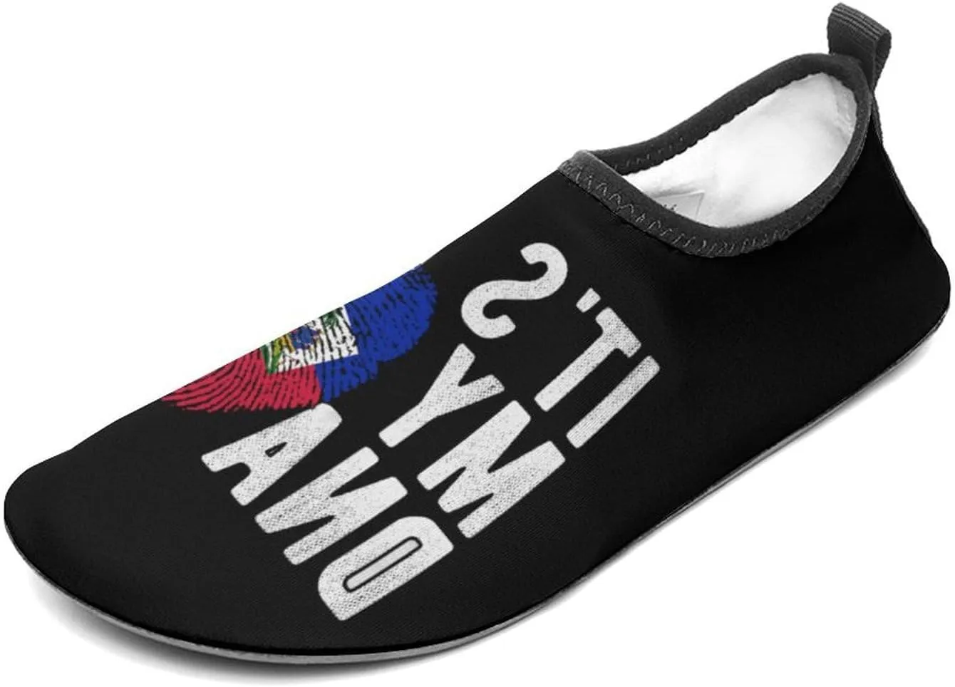 Haiti Flag Haitian Water Shoe Manswomens Quick Dry Water Sock Slip-on Elastic Beach Socks Breathable Kayak Shoes for Swim Surf Travel Non Slip Indoor Outdoor Walking