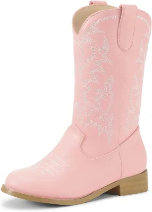 Hehainom Girls Cowgirl Boots for Little Big Kids Cowgirl Booties Toddler Western Riding Shoes Cowboy Boots for Kids