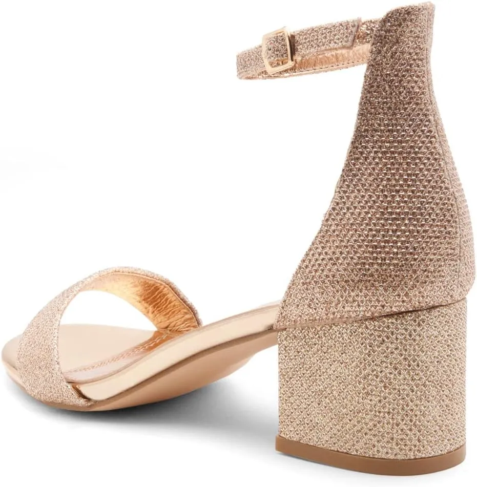 Herstyle Women??s Low Heels ?C Open Toe Chunky Block Heeled Sandals with Ankle Strap | Comfortable Dressy Short Heels for Prom, Wedding, Party & Office