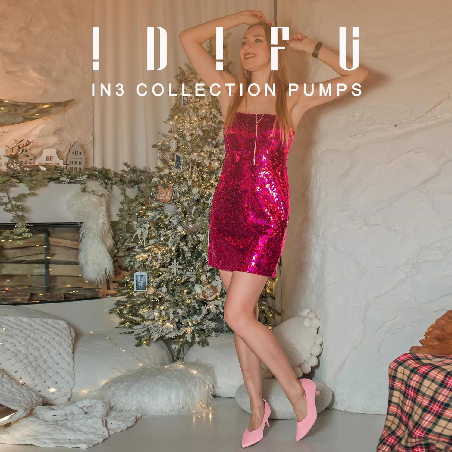 IDIFU IN3 Women's Pumps Kitten Closed Toe Heels Low Pointed Toe Heels Wedding Bridal Office Formal Work Prom Dress Shoes for Women Comfortable Dressy Trendy Cute Pumps Shoes