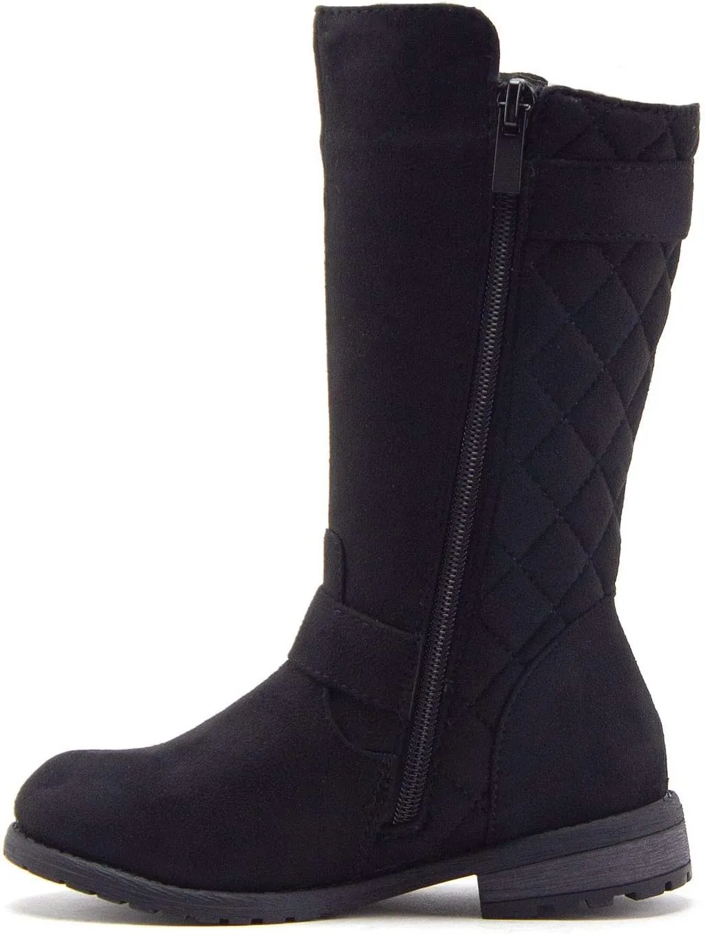 Jazam?? Little Girls Mango Tall Knee High Quilted Zipped Round Toe Riding Dress Boots