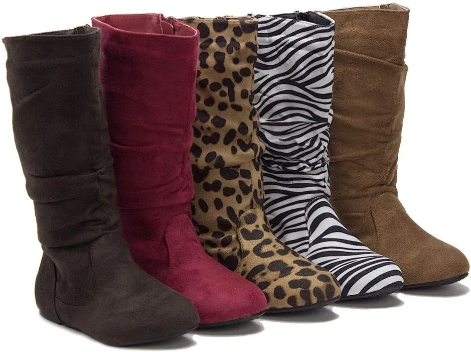 Jazam?? Little Girls Mila Tall Knee High Zipped Round Toe Riding Dress Boots