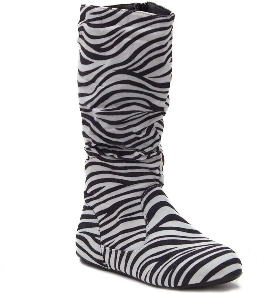 Jazam?? Little Girls Mila Tall Knee High Zipped Round Toe Riding Dress Boots