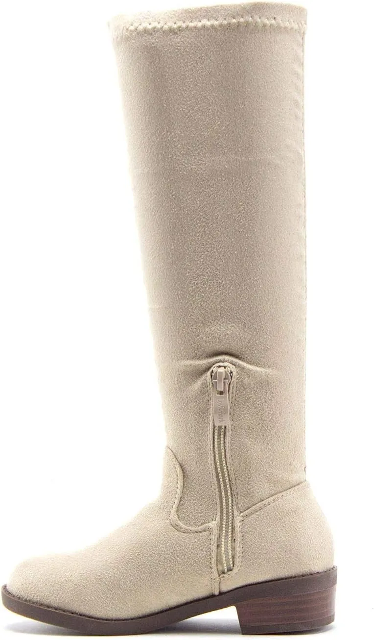 Jazam?? Little Girls Walker Tall Knee High Zipped Round Toe Riding Dress Boots