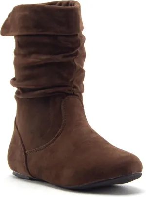 Jazam Little Toddler Girls' Bella Suede Zipped Knee High Riding Dress Boots