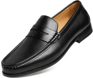 Journey West Mens Dress Shoes Slip on Penny Loafers for Men Black US 8.5