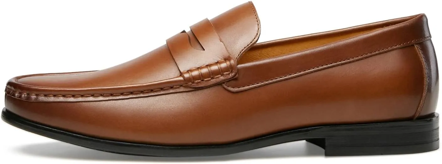 Journey West Mens Genuine Leather Dress Shoes Slip on Penny Loafers for Men