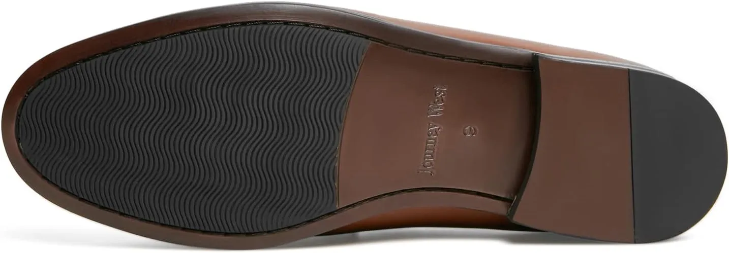 Journey West Mens Genuine Leather Dress Shoes Slip on Penny Loafers for Men