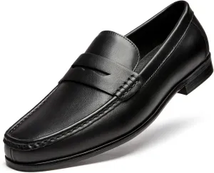 Journey West Mens Penny Loafers with Genuine Leather Business Dress Slip on Loafer Shoes for Men Black US 13