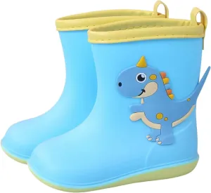 Kids Rain Boots for Girls Boys Toddler Waterproof Rubber Boots Cute Dinosaur Printed Water Boots Baby Water Shoes