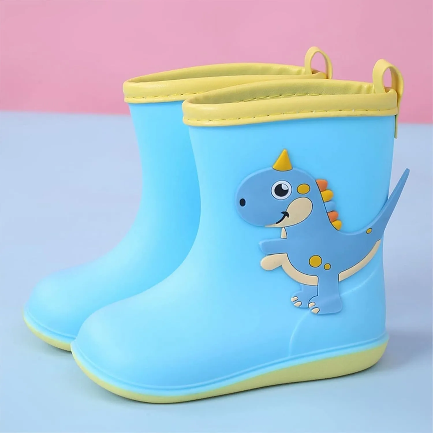 Kids Rain Boots for Girls Boys Toddler Waterproof Rubber Boots Cute Dinosaur Printed Water Boots Baby Water Shoes