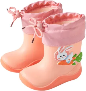 Kids Rain Boots for Girls Boys Waterproof Toddler Cute Cartoon Insulated Soft Rubber Anti Slip Boots for Kids