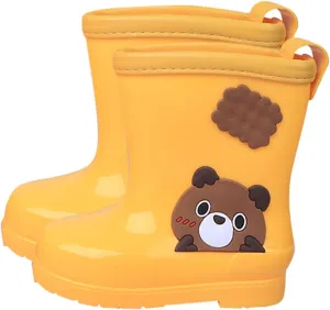 Kids Rain Boots Rubber Waterproof Toddler Rain Boots Cute Bear Cartoon Boys Girls Mud Boots Water Infant Girl Shoes