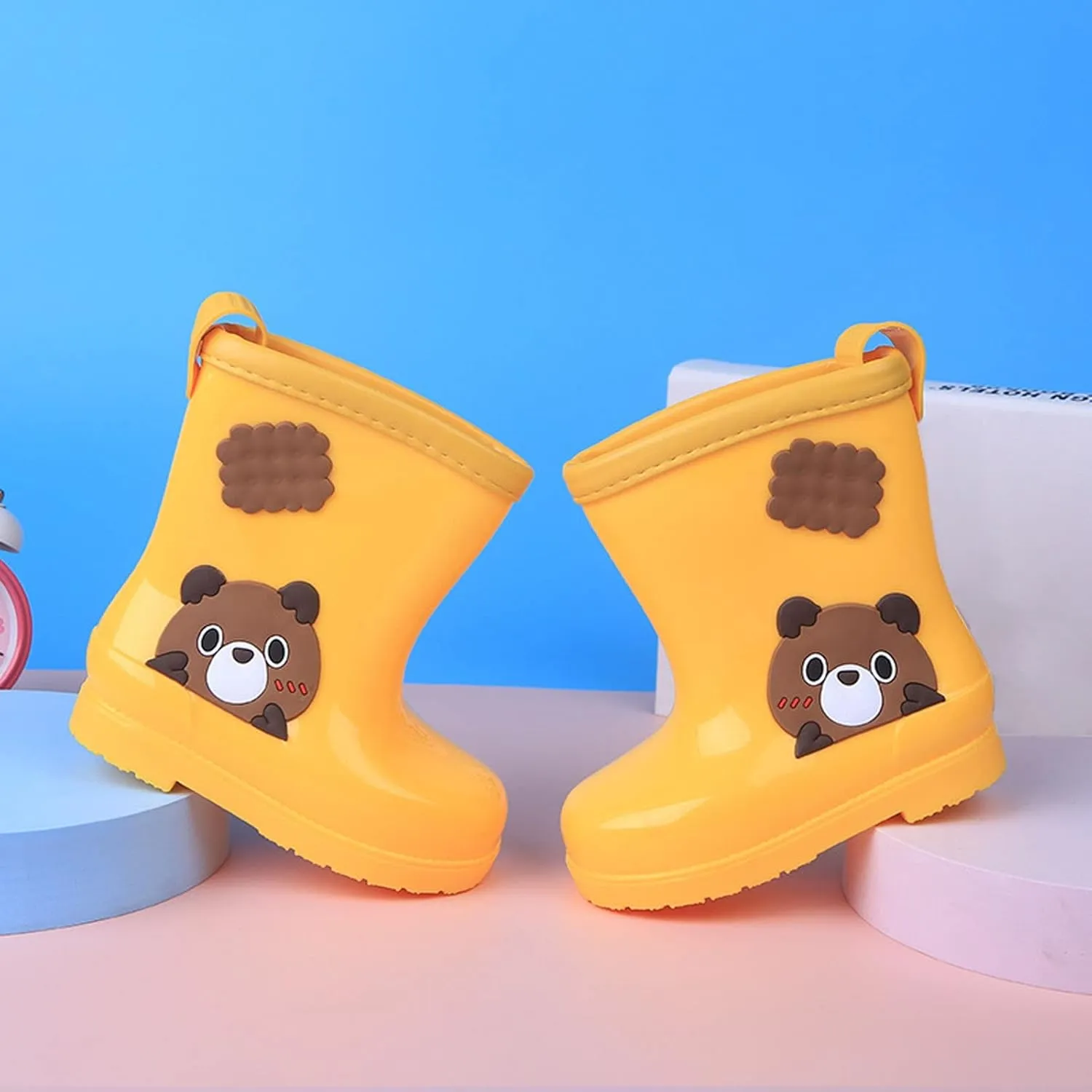 Kids Rain Boots Rubber Waterproof Toddler Rain Boots Cute Bear Cartoon Boys Girls Mud Boots Water Infant Girl Shoes