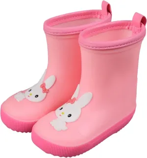 Kids Rain Boots, Toddler Rain Boots Waterproof Rubber Kids Rain Boots for Girls Boys with Fun Toddler Water Shoes