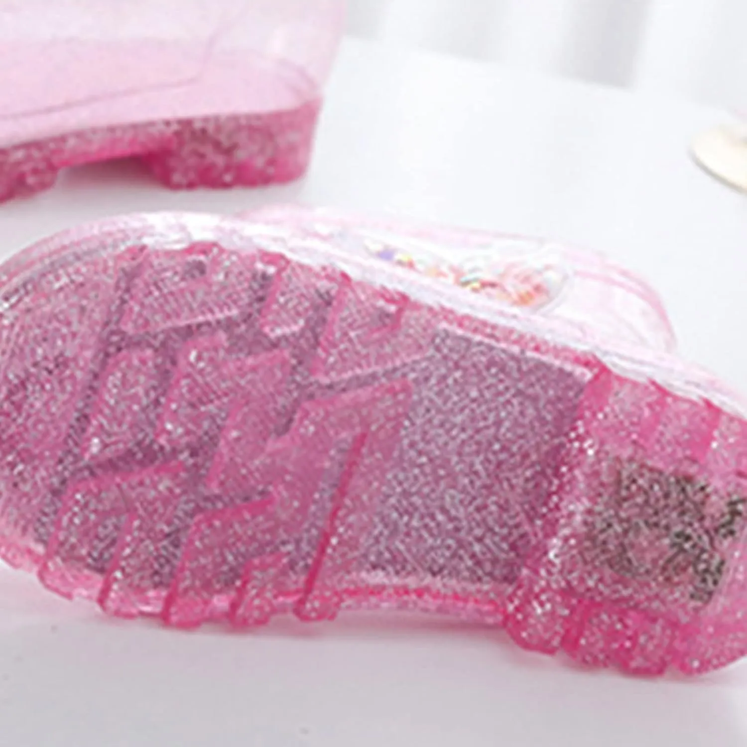 Kids Rain Boots, Toddler Waterproof Rubber Soft Sole Rain Boots for Girls Boys Heart Patterns Glitter Youth Rain Boots