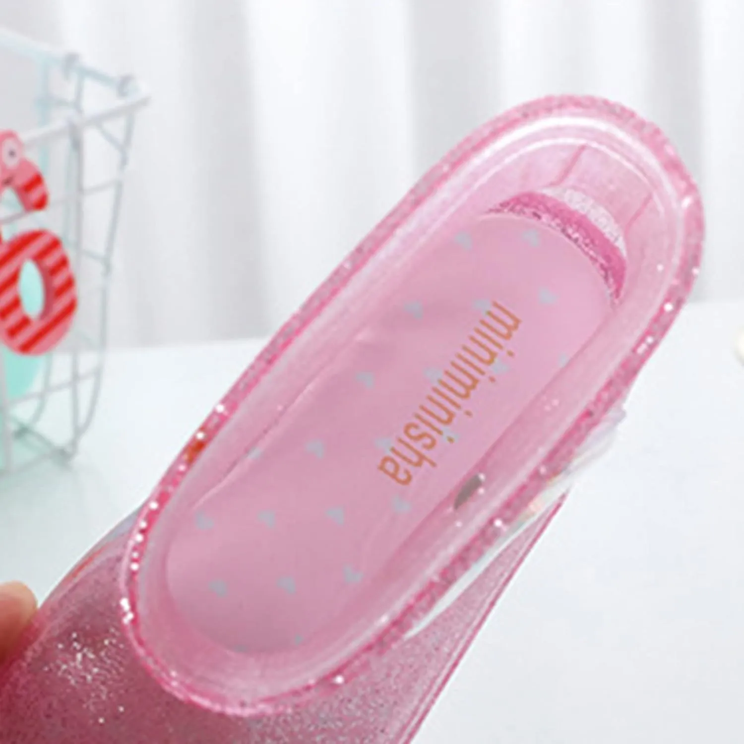 Kids Rain Boots, Toddler Waterproof Rubber Soft Sole Rain Boots for Girls Boys Heart Patterns Glitter Youth Rain Boots