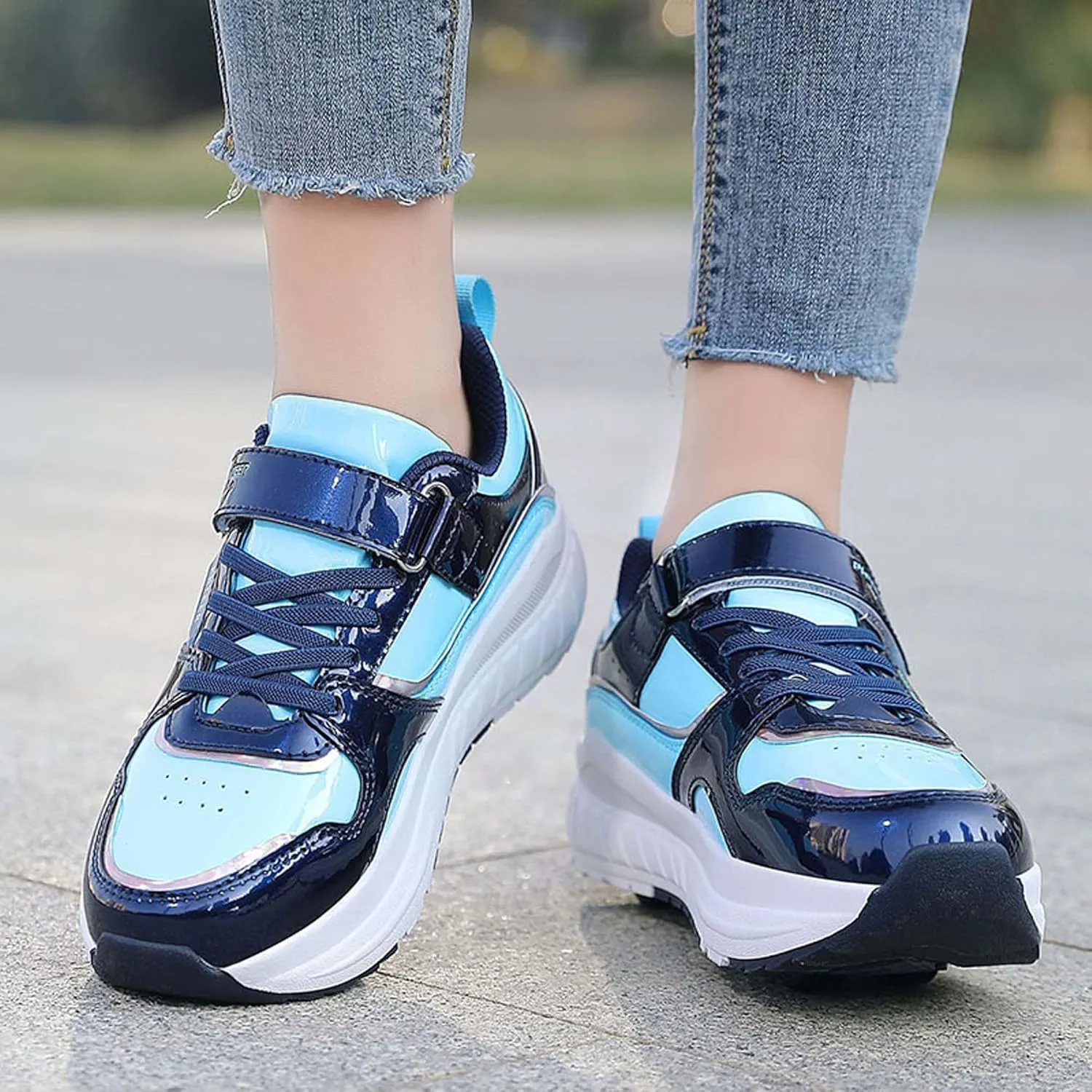 Kid's Roller Skates Boys Girls Removable Skating Shoes Outdoor Sneakers Roller Skating Beginner's Best Choice