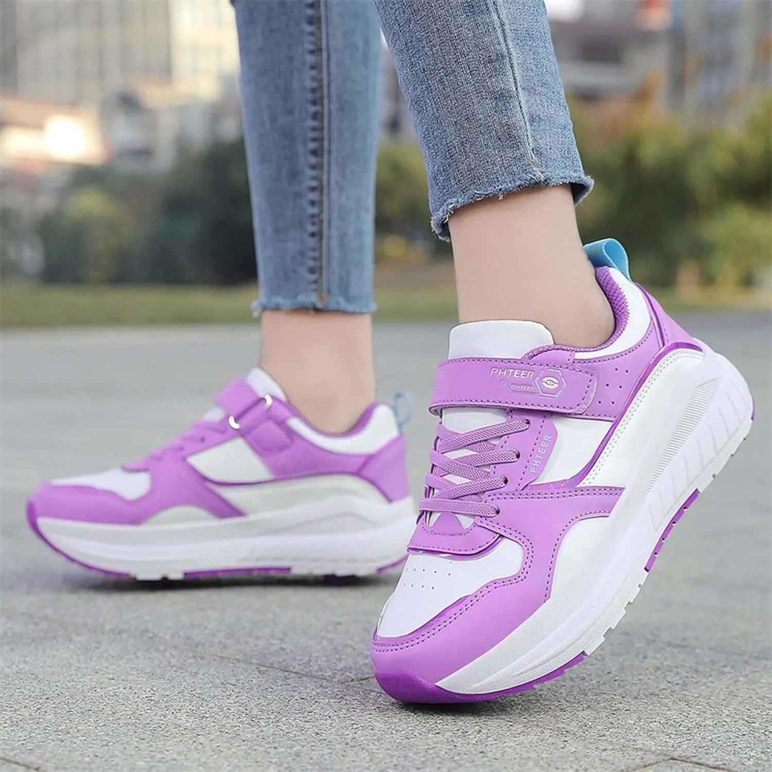 Kid's Roller Skates Boys Girls Removable Skating Shoes Outdoor Sneakers Roller Skating Beginner's Best Choice