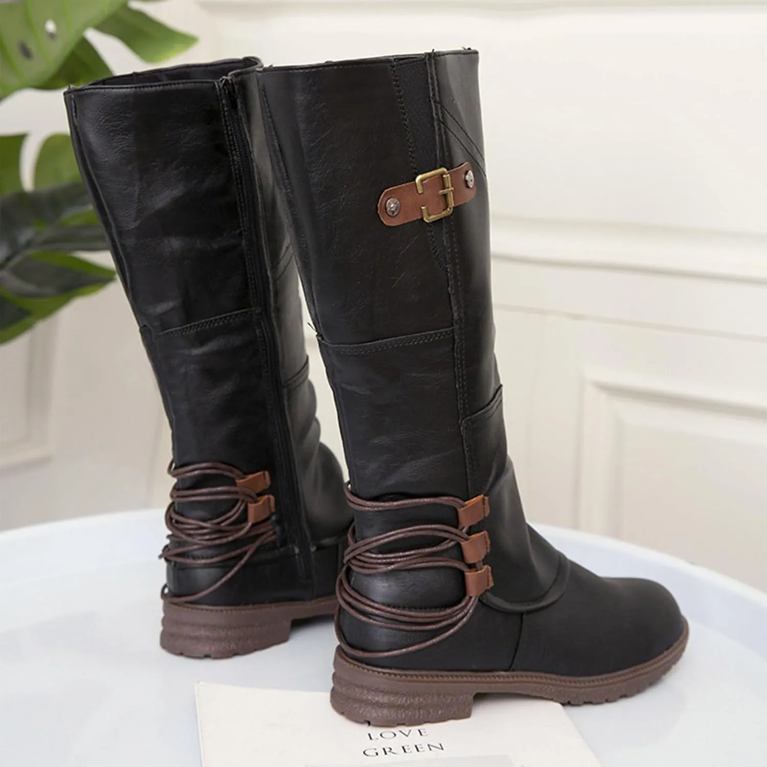 Knee High Boots for Women Winter Boots for Women 2024 Trendy Fashion Tall Square Heel Zipper Waterproof Knight Boots