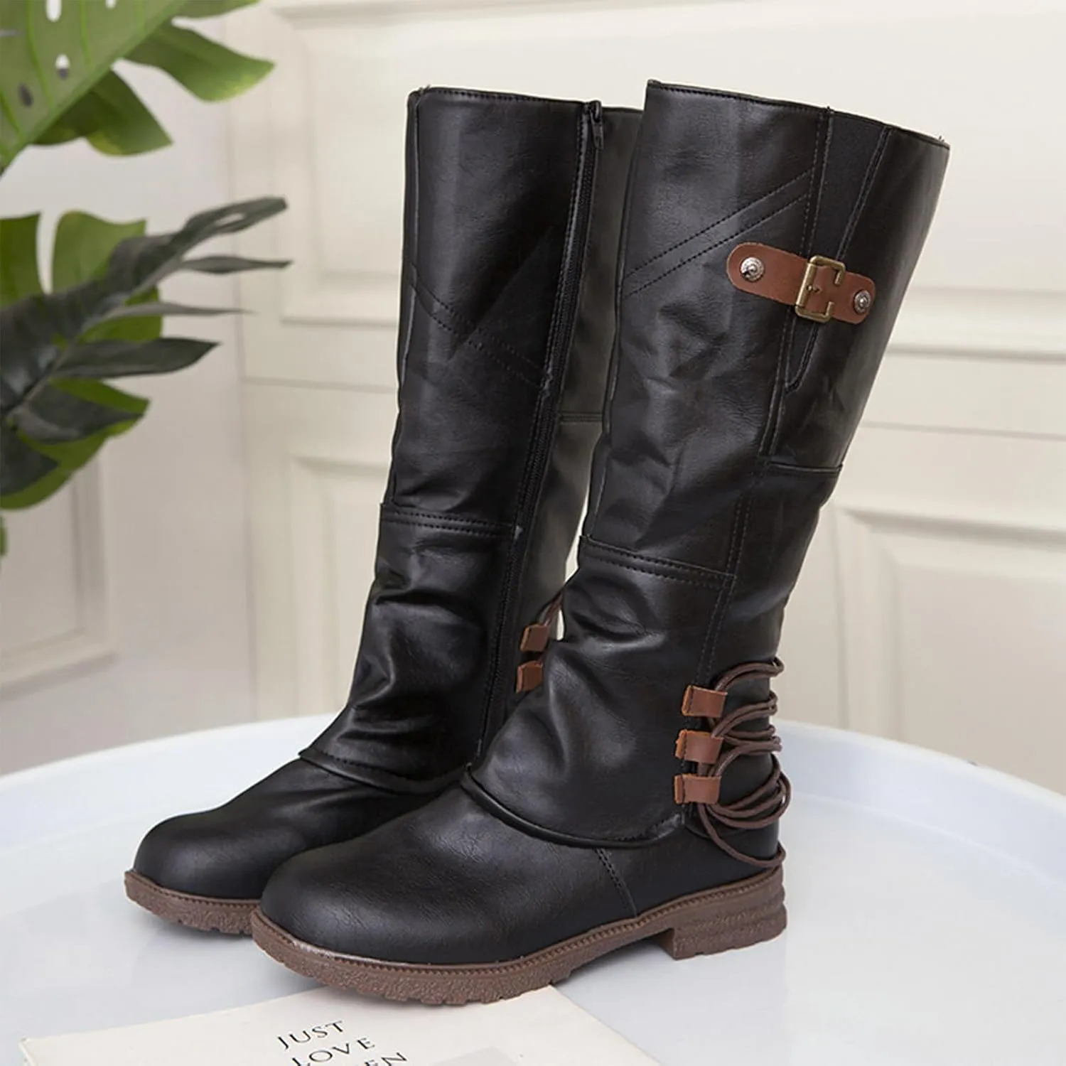 Knee High Boots for Women Winter Boots for Women 2024 Trendy Fashion Tall Square Heel Zipper Waterproof Knight Boots